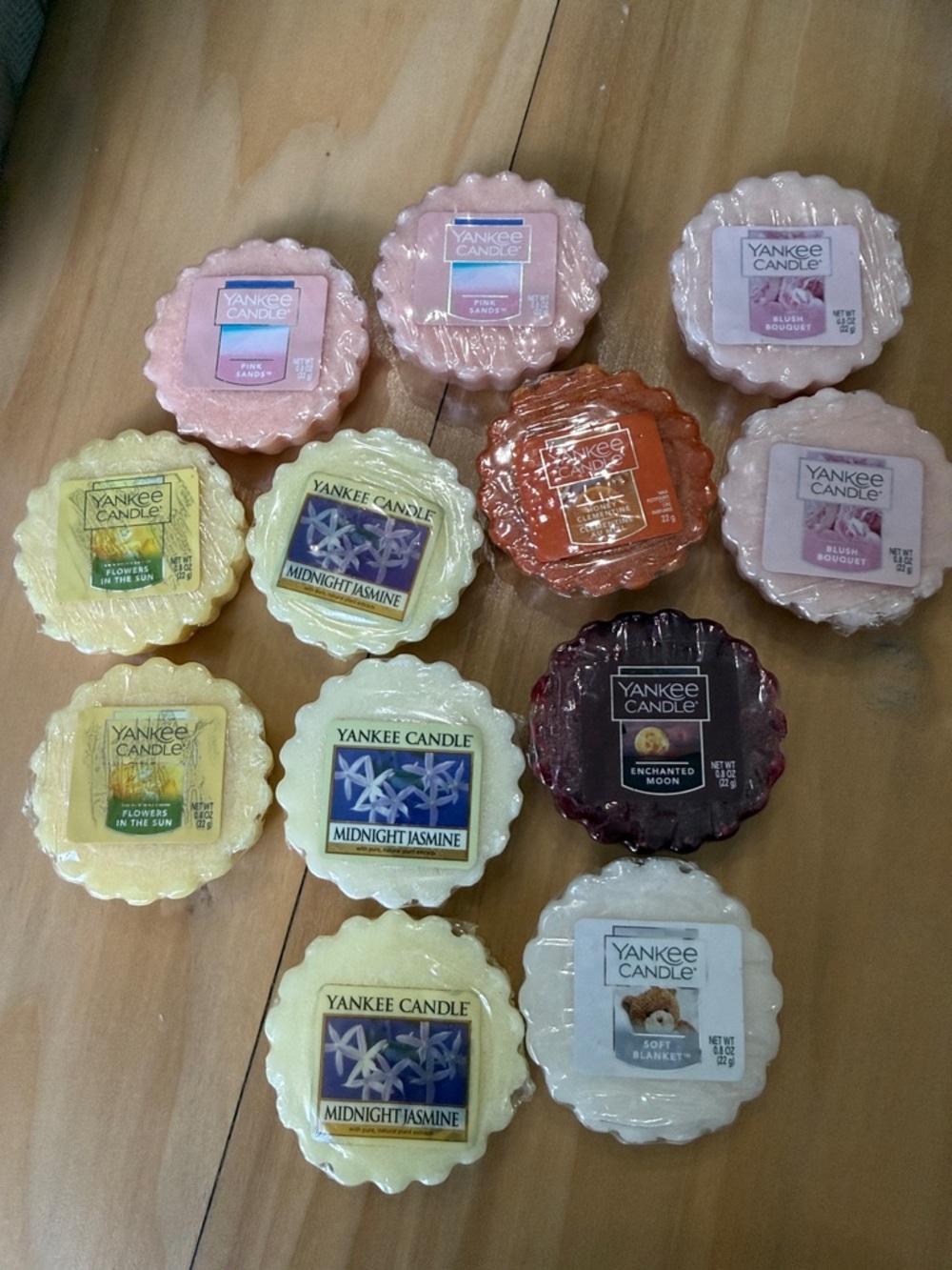12 Yankee Candle Tarts Wax Melts Pink Sands, Midnight Jasmine, Blush Bouquet